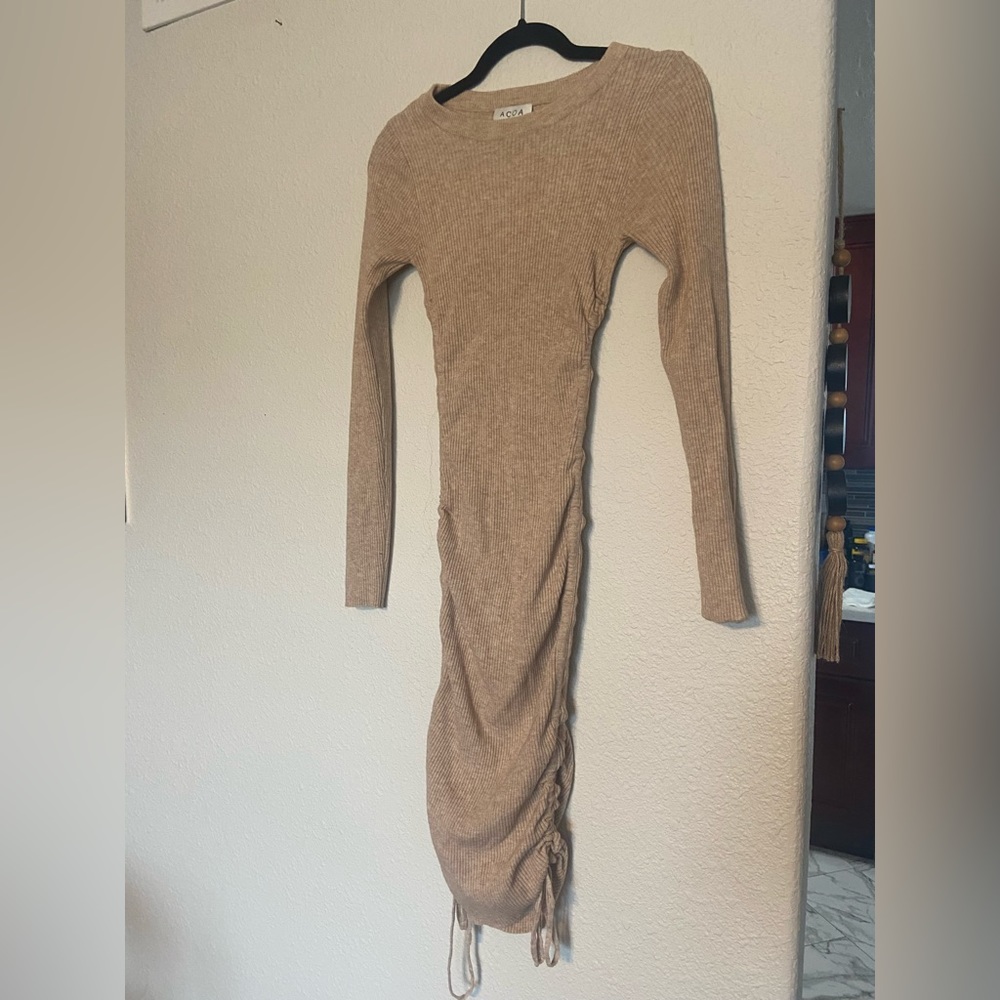 ACOA scrunch side bodycon long sleeve